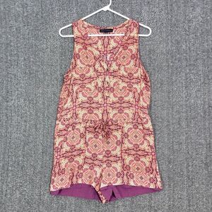 Sanctuary Romper Womens Medium Pink Purple Sleeveless Paisley Shorts